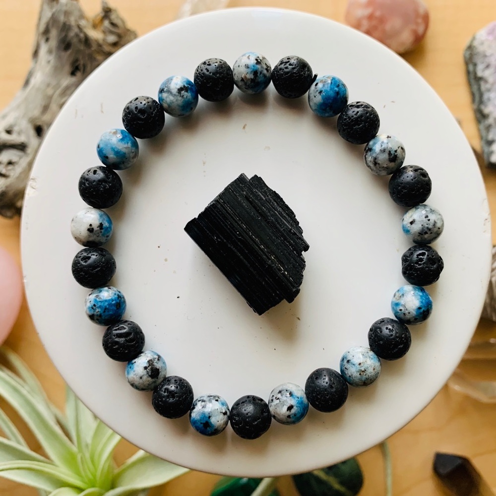 K2 Jasper & Lava Stone EO Diffuser Crystal Healing Bracelet